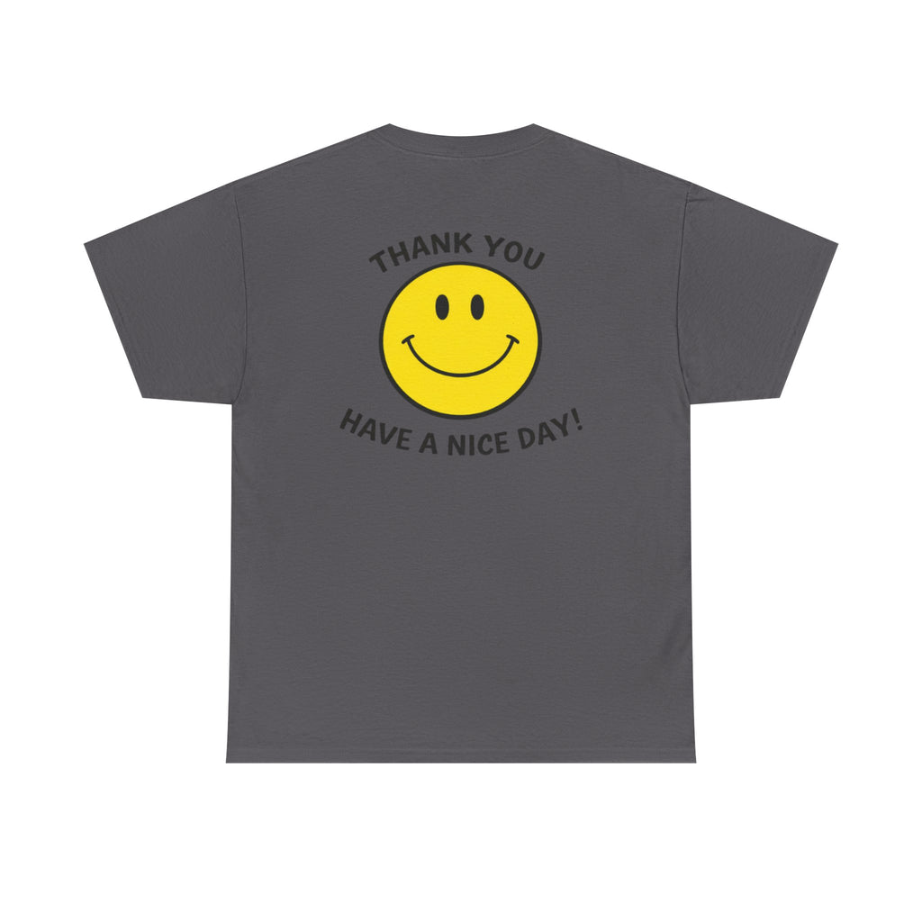 Harry Styles aperture, smiley tshirt thank you have a nice day