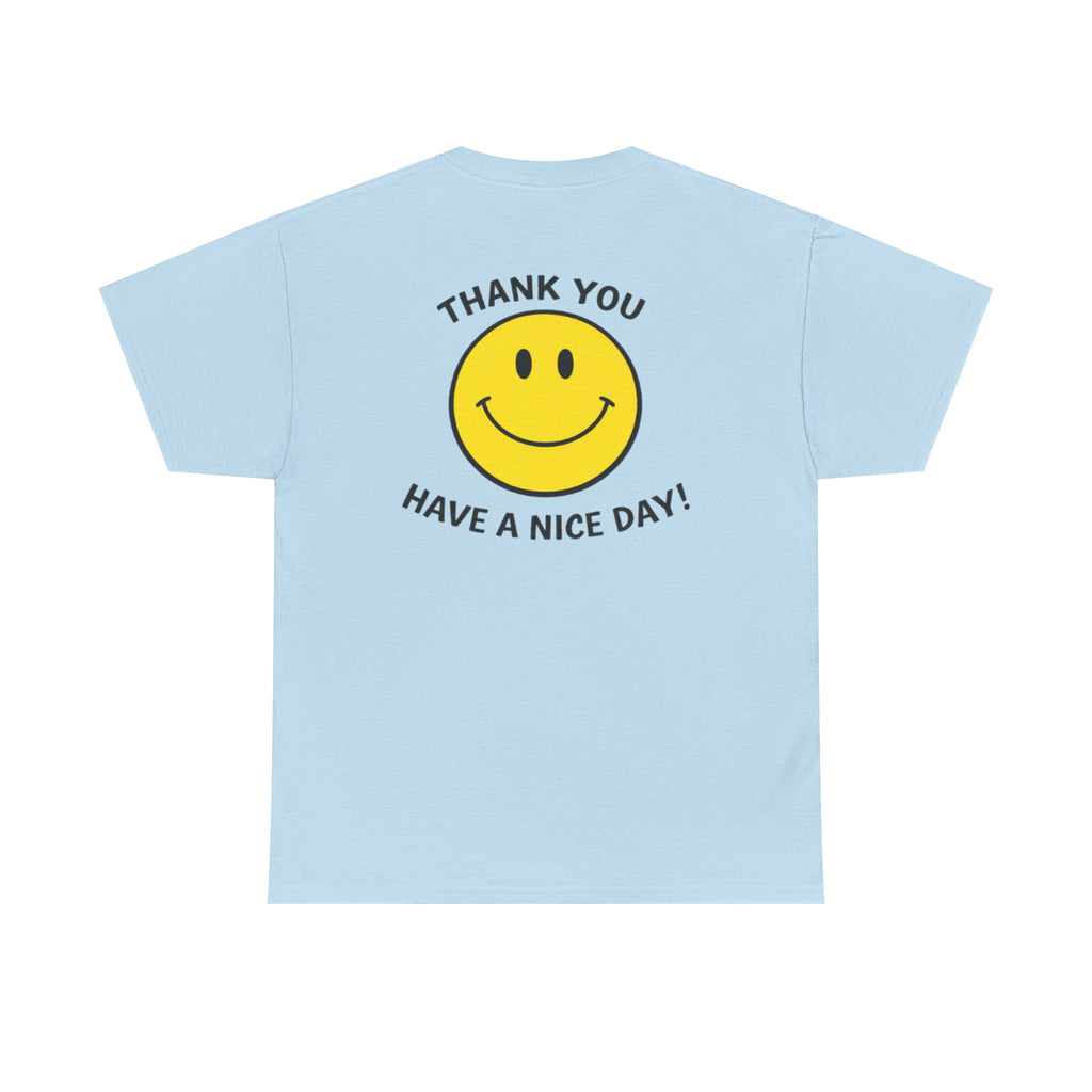 Harry Styles aperture, smiley tshirt thank you have a nice day