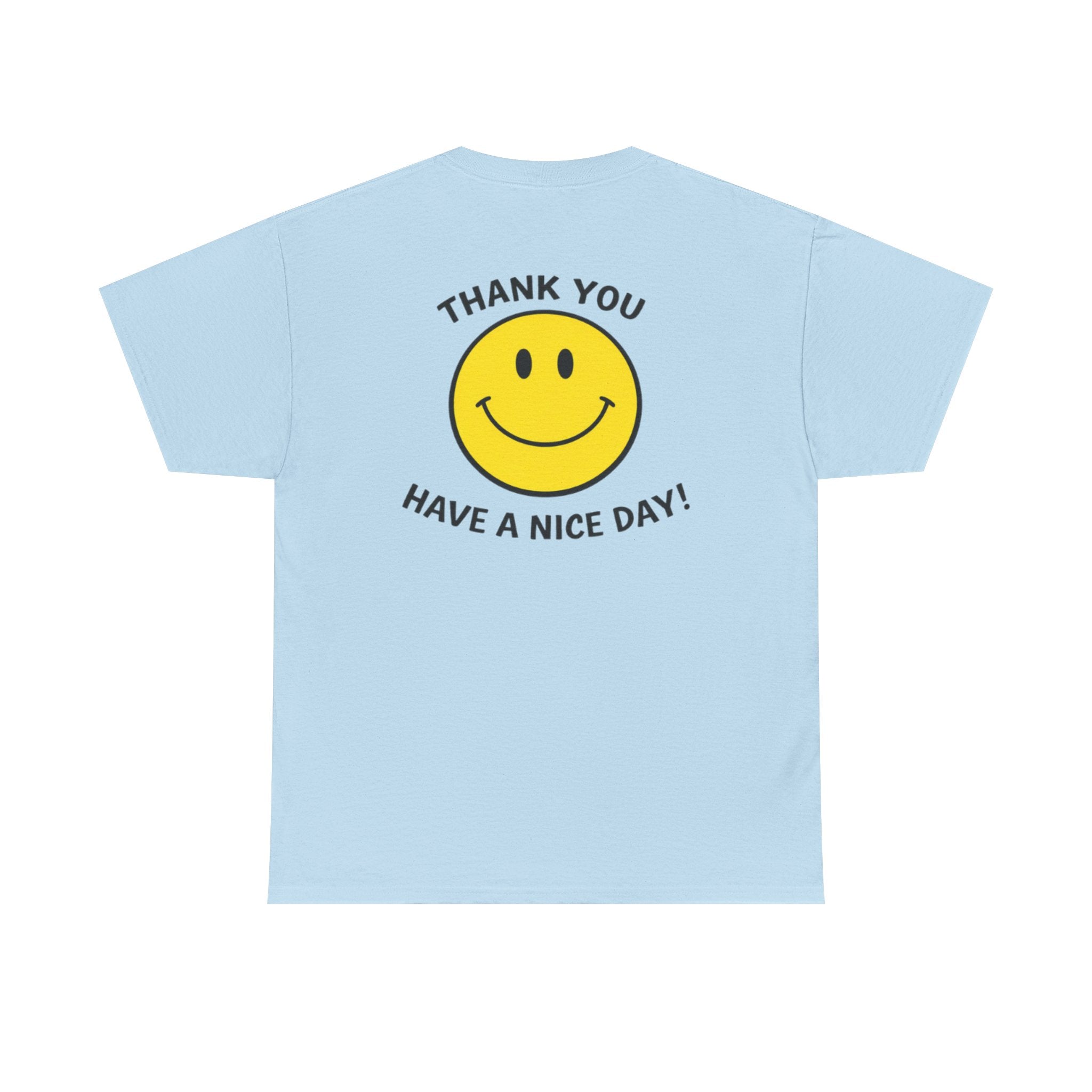 Harry Styles aperture, smiley tshirt thank you have a nice day