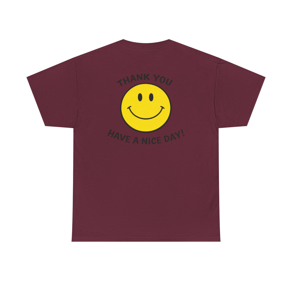 Harry Styles aperture, smiley tshirt thank you have a nice day