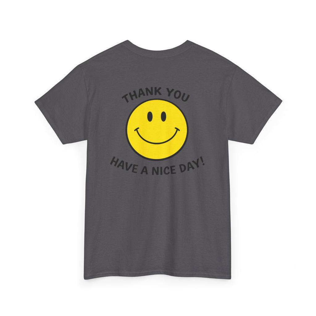 Harry Styles aperture, smiley tshirt thank you have a nice day