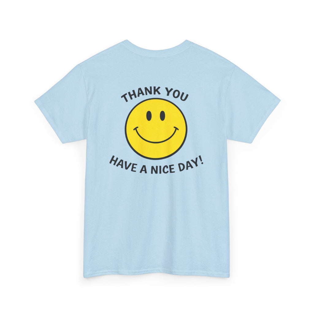 Harry Styles aperture, smiley tshirt thank you have a nice day