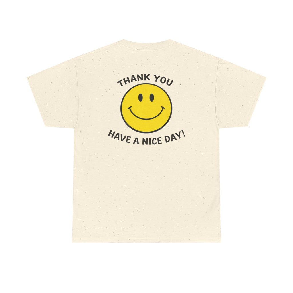 Harry Styles aperture, smiley tshirt thank you have a nice day