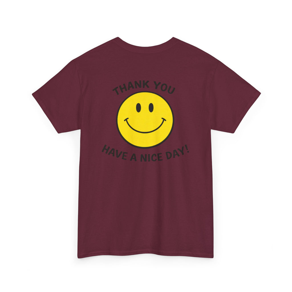 Harry Styles aperture, smiley tshirt thank you have a nice day